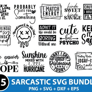 Lot de 35 svg sarcastiques, lot de svg sarcasme, lot de svg sarcastique, lot de svg citations impertinentes, svg silhouette, lot de svg drôle, svg Cricut