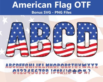 Amerikanische Flagge Schriftart svg, amerikanische Flagge Alphabete und Zahlen png, USA Zahl und Alphabet, USA Alphabet svg, USA Zahl svg, digitaler Download