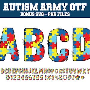 Fuente autismo svg/png, Alfabetos y números autismo png, Número y alfabeto autismo, Alfabeto autismo svg, Número autismo svg, Descarga digital