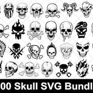 Skulls SVG Bundle, Skeleton svg Bundle, Skull Cut files for Cricut, Skull Clipart, Skull Silhouette, Skeleton svg, Skull Vector