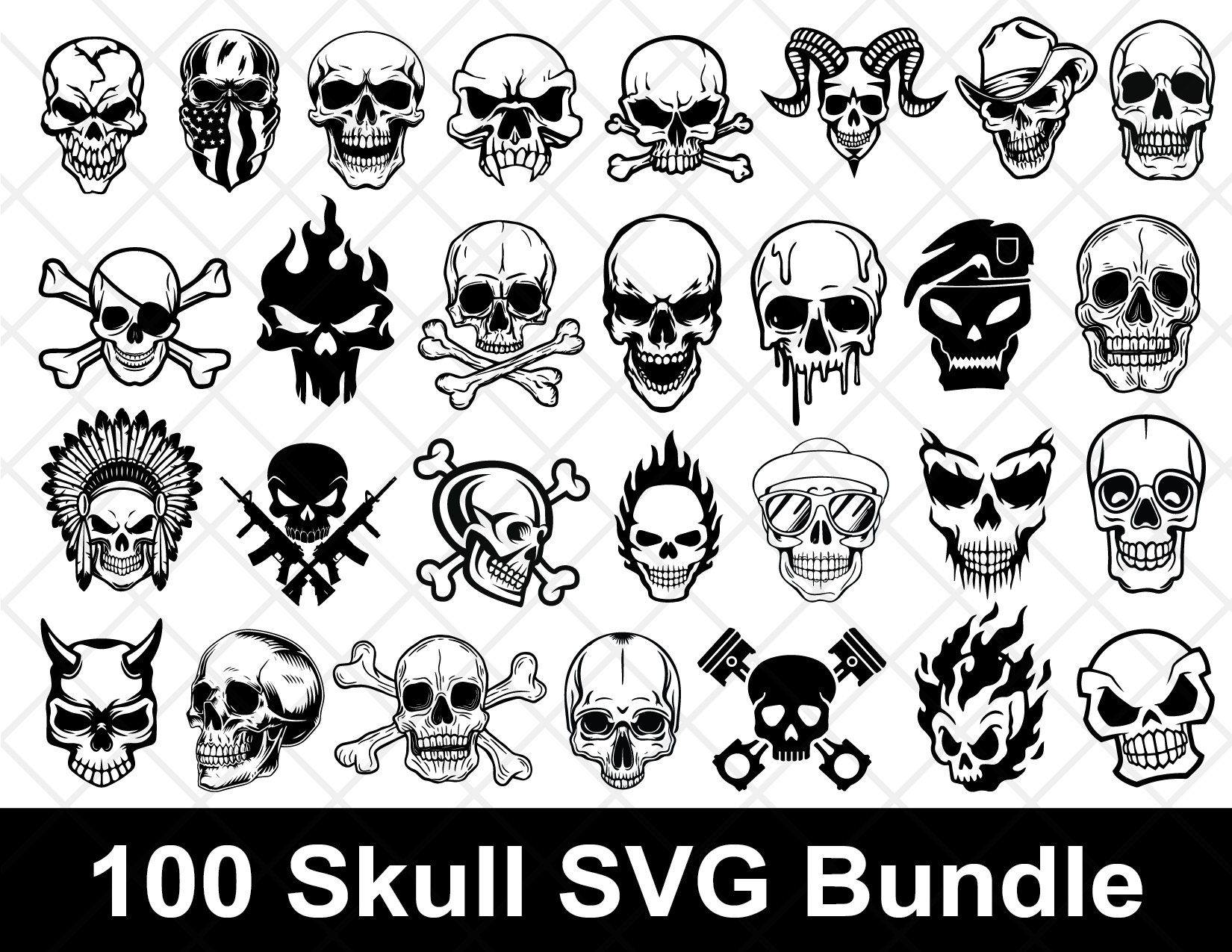 Skulls SVG Bundle, Skeleton svg Bundle, Skull Cut files for Cricut, Skull Clipart, Skull Silhouette, Skeleton svg, Skull Vector