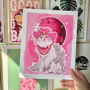 Disco Cat 8"x10" Art Print