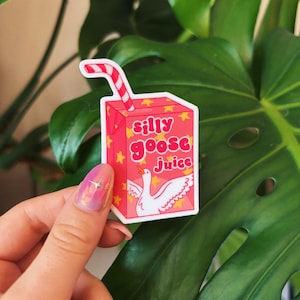 Pegatina de vinilo de 2,5&quot; de Silly Goose Juice