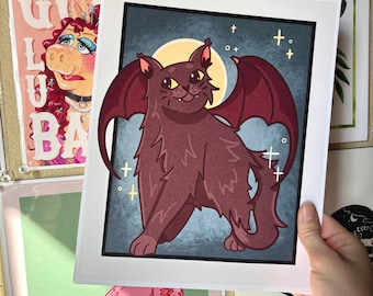Bat Cat 8"x10" Art Print