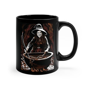 11oz Black Ceramic Witch Mug