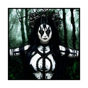 Dark Art Print of a Woman in the Forest - The Dark Covenant: Loving Lady Death