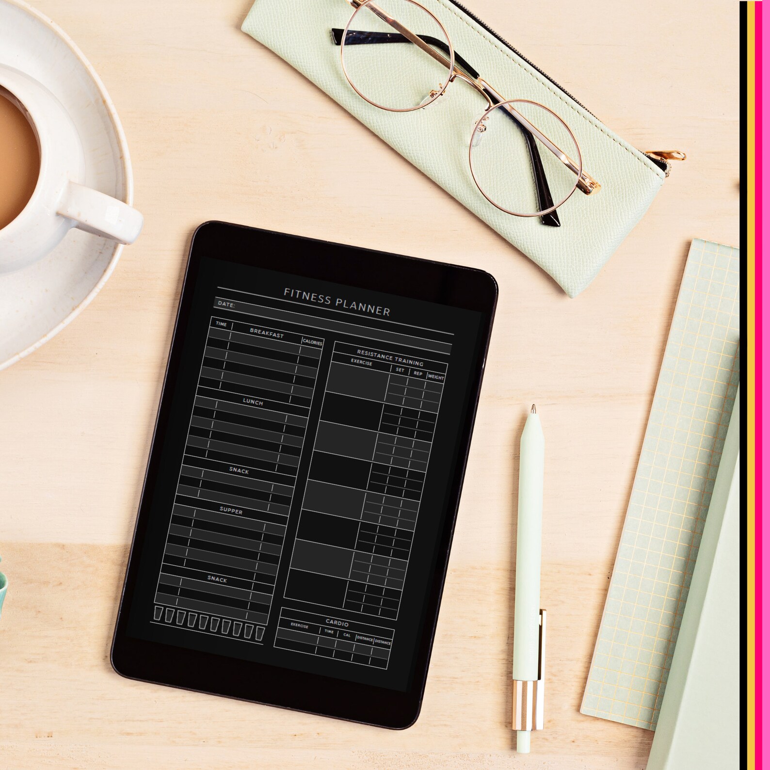 Dark Mode + Light UNDATED Hyperlinked iPad Planner Bundle, All in One ...