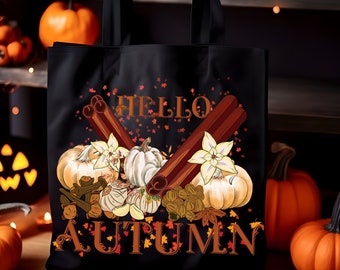 Pumpkin Spice Tote Bag | Fall Fashion | Hello Autumn | Cute Pumpkin Spice Tote Polyester Bag Gift For Birthdays Fall