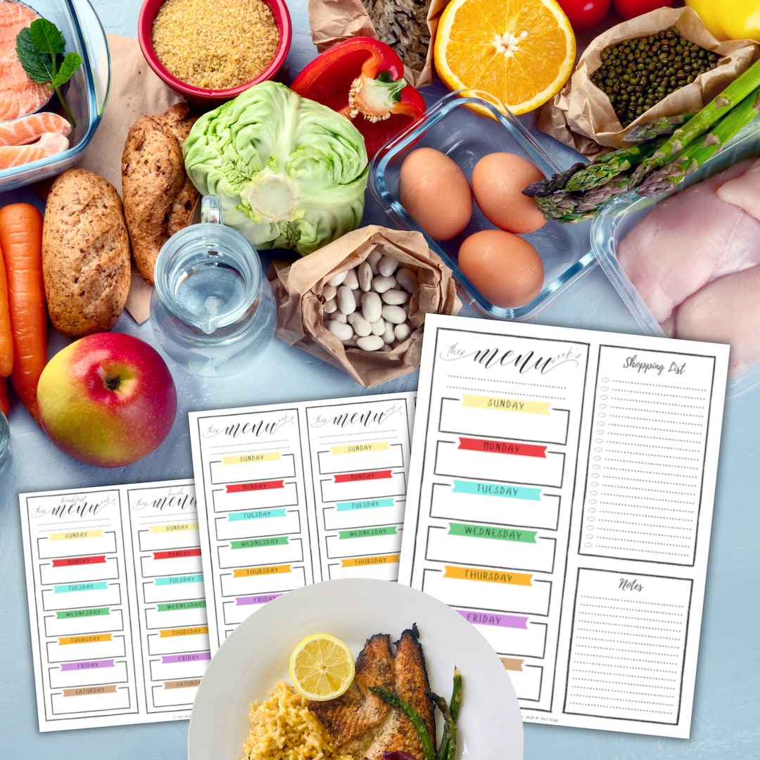 Weekly Meal Planning Templates - Etsy