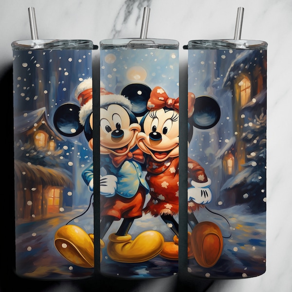Christmas Mickey Mouse and Minnie Mouse Tumbler Wrap, Christmas Tumbler Wrap, Christmas Wrap, Christmas Mickey PNG, Christmas Minnie PNG