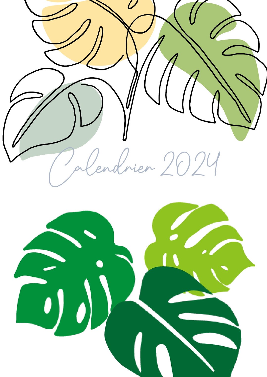 French Calendar 2024 Printable PDF Etsy