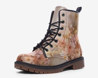 Frühling Floral Casual Kunstleder Leichte Stiefel