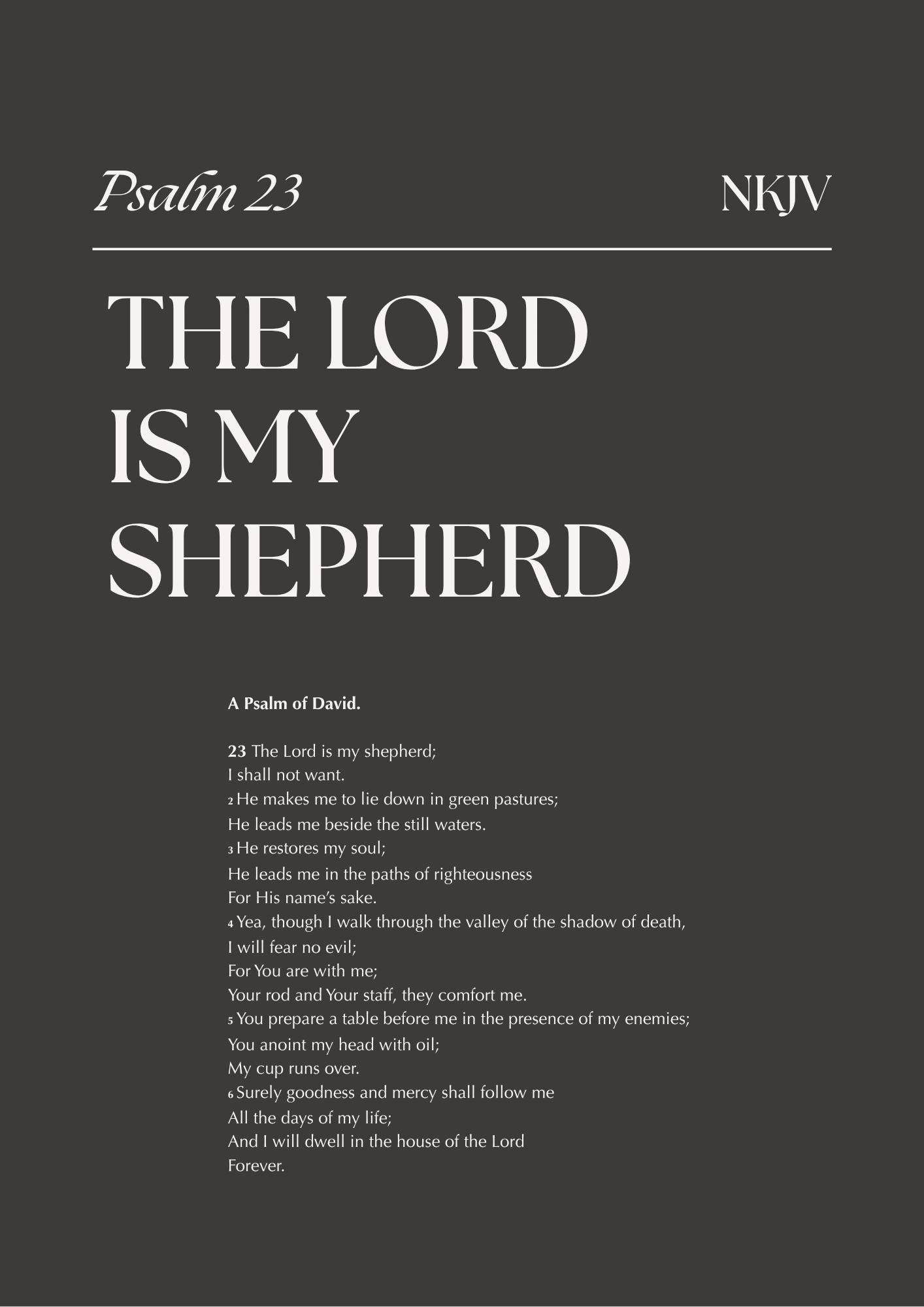 Psalm 23 - the Lord is My Shepherd Scripture Wall Art - Etsy