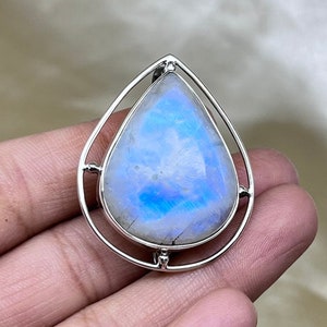 Rainbow Moonstone Brooch, 925 Sterling Silver Brooches, Celtic Shawl Pin Brooches, Boho Scarf Pin Brooches For Women, Pin Statement Brooches