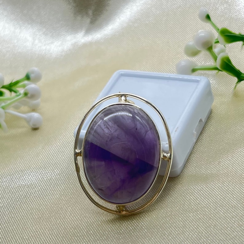 Genuine Amethyst Brooch, 925 Sterling Silver Brooch, Vintage Silver Brooches, Wedding Brooch For Groomsmen Gifts, Brooches For Shawl Pin zdjęcie 9