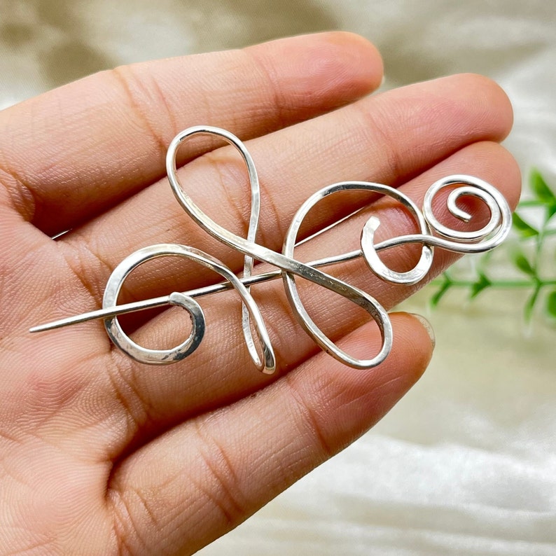 925 Sterling Silver Brooches, Vintage Silver Brooches, Silver Hair Stick Pin,Handmade Celtic Scarf pin ,Boho Silver Scarf Brooch Gifts zdjęcie 1