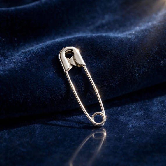 925 Sterling Silver Safety Pin Brooch, Minimalist Shawl Pin - Etsy