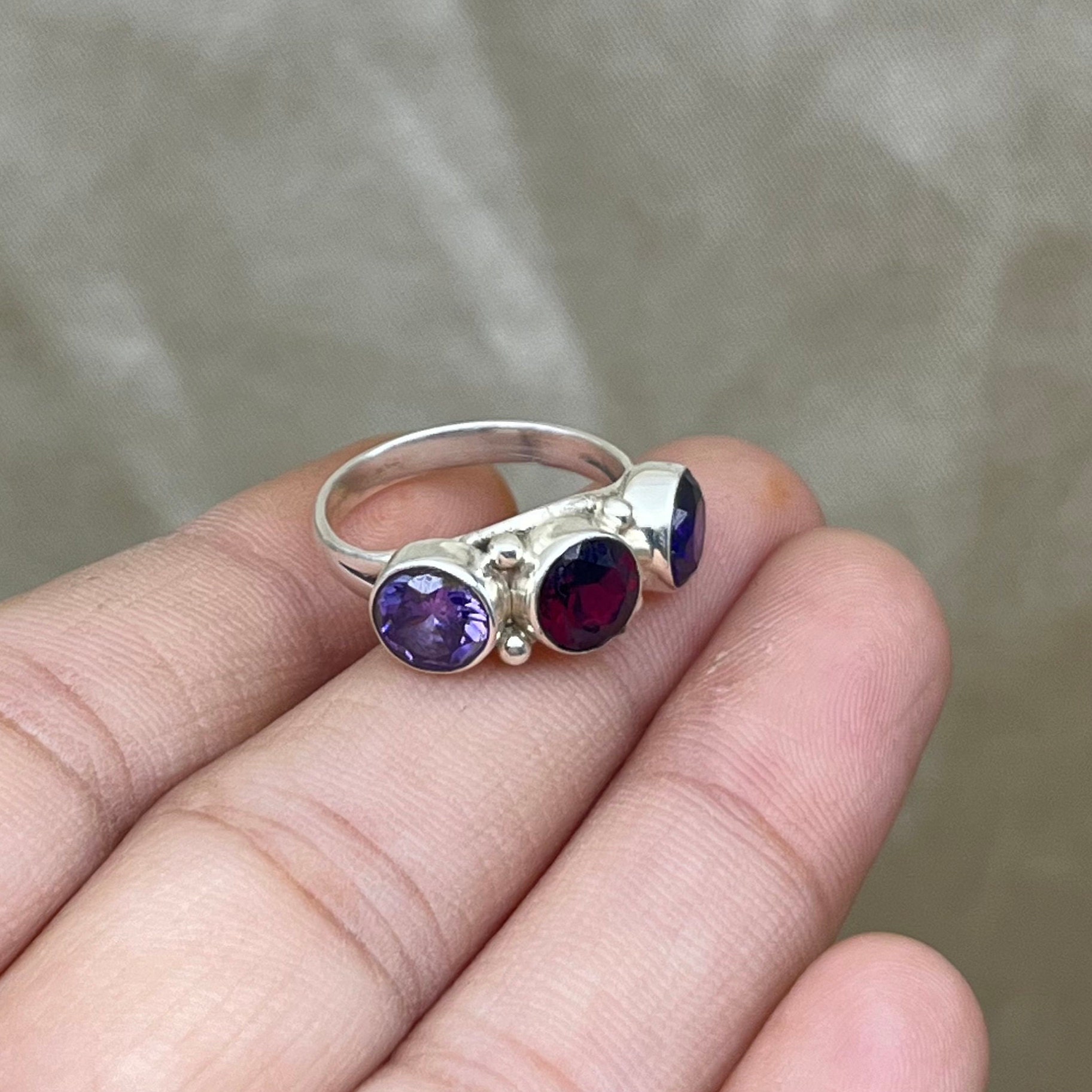 【2024年】お歳暮ギフト Garnet Amethyst Silver Sterling 925 Ring, Garnet Amethyst アクセサリー