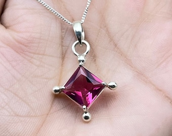 925 Sterling Silver Tourmaline Pendant, Pink tourmaline Gemstone Pendant, Dainty Pink Tourmaline Necklace, Boho Tourmaline Jewelry For Women