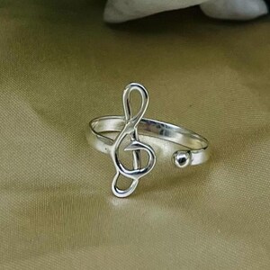 925 Solid Silver Music Sign Ring Music Lover Ring Musical Love Note ...
