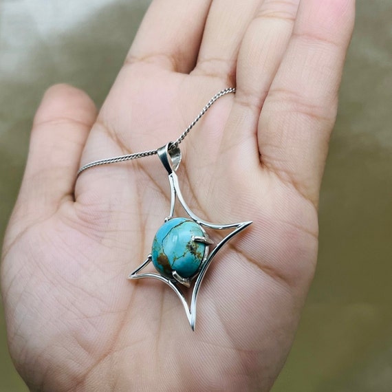 Collier Poissons Argentés Et Pierres Turquoises - Bijou Artisanal, Neuf Sans Emballage