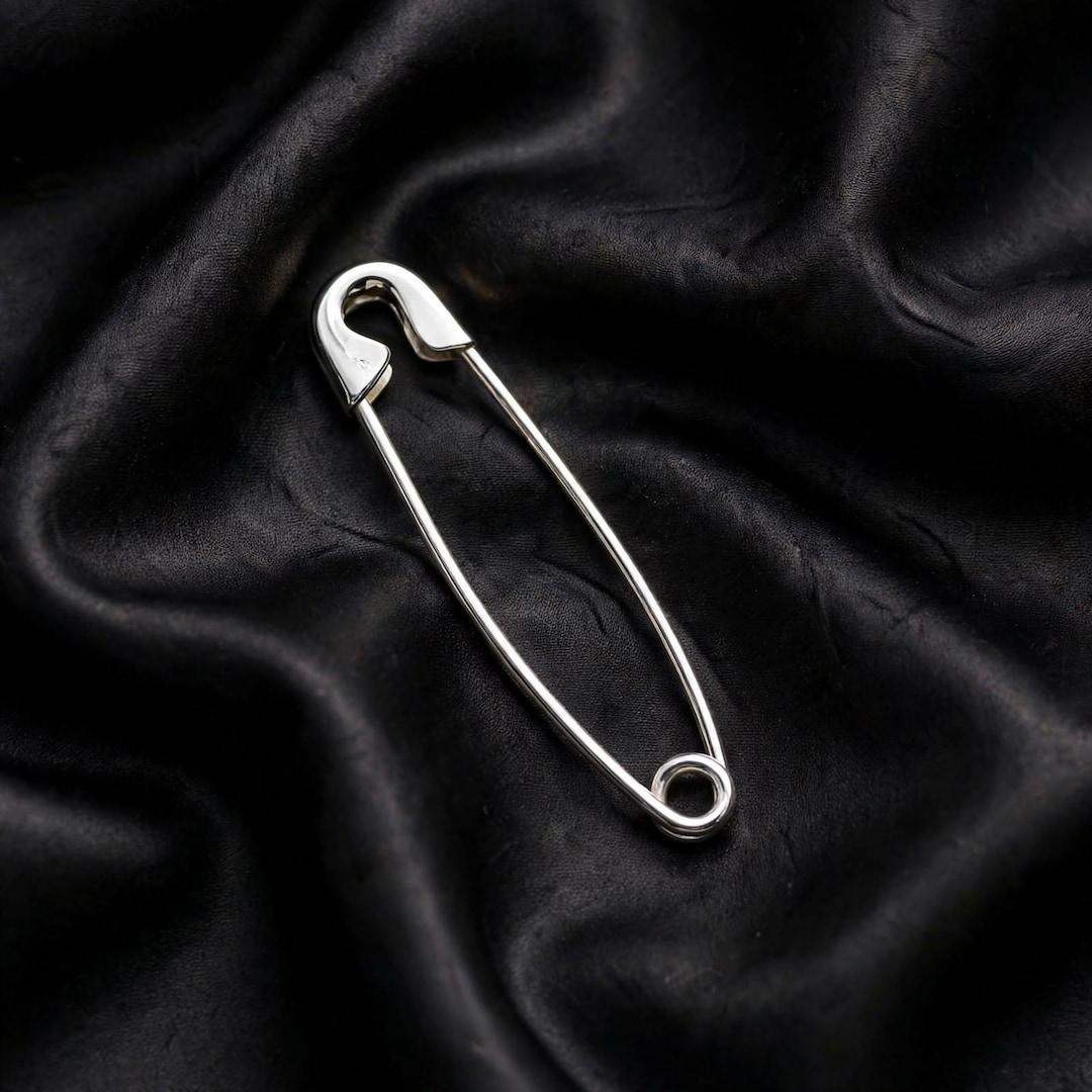 Handmade 925 Sterling Silver Safety Pin Brooch, Celtic Shawl