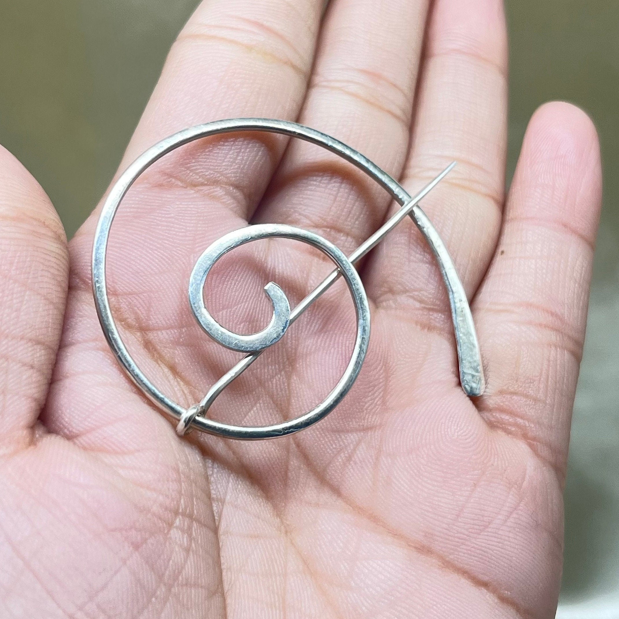925 Silver Shawl Pin Brooch, Celtic Silver Shawl Pin, Silver