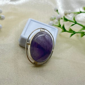 Genuine Amethyst Brooch, 925 Sterling Silver Brooch, Vintage Silver Brooches, Wedding Brooch For Groomsmen Gifts, Brooches For Shawl Pin zdjęcie 4