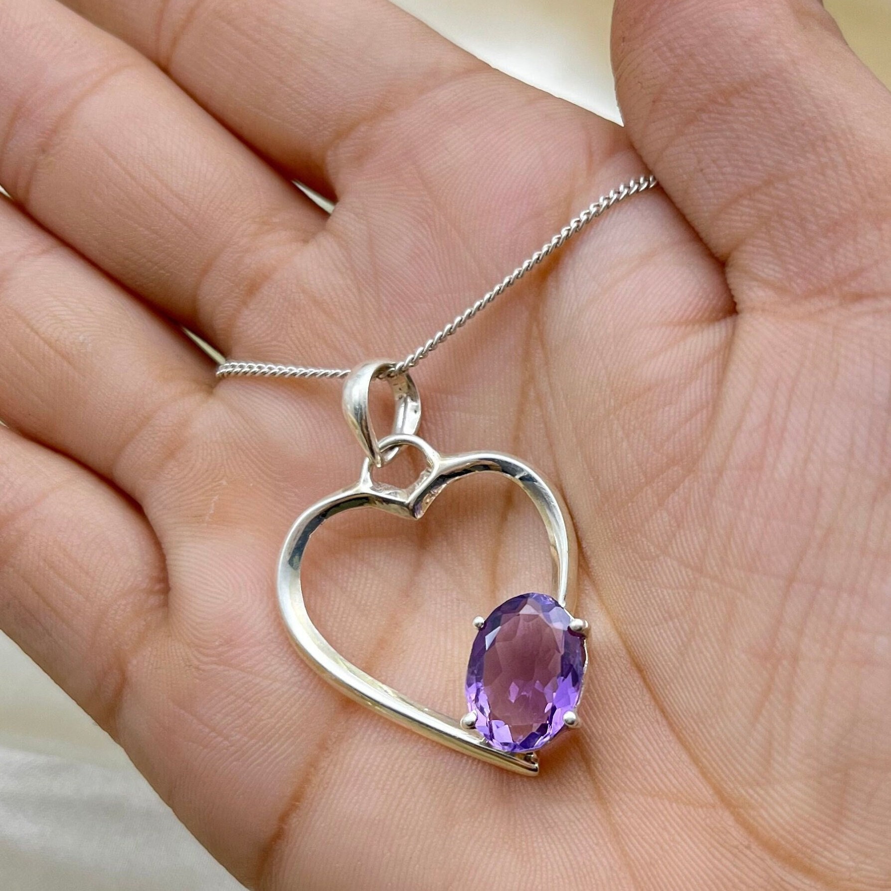 ネックレス・ペンダント amethyst Necklace Natural Amethyst Silver Necklace Pendant for Women, Purple