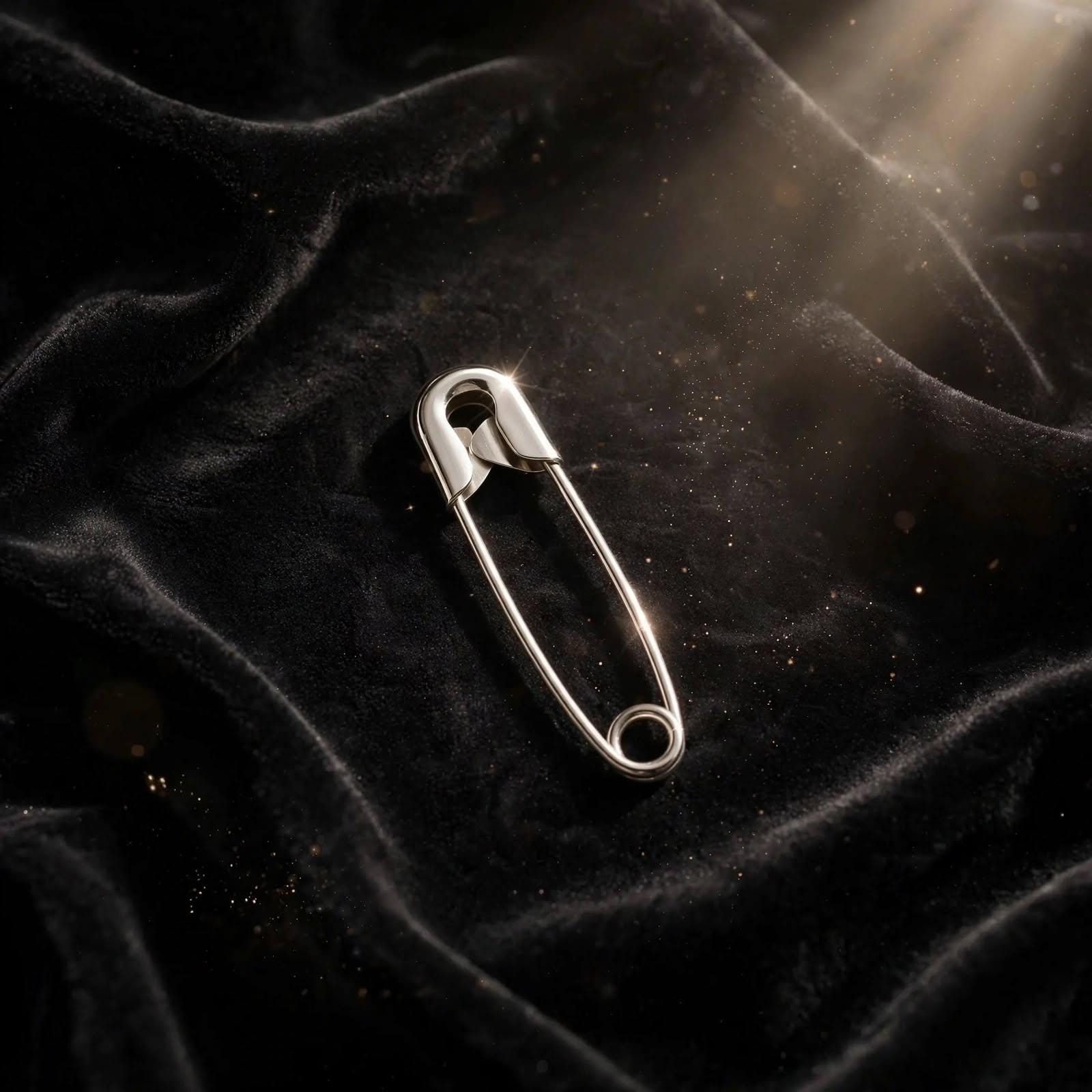 925 Sterling Silver Safety Pin Brooch, Minimalist Shawl Pin - Etsy