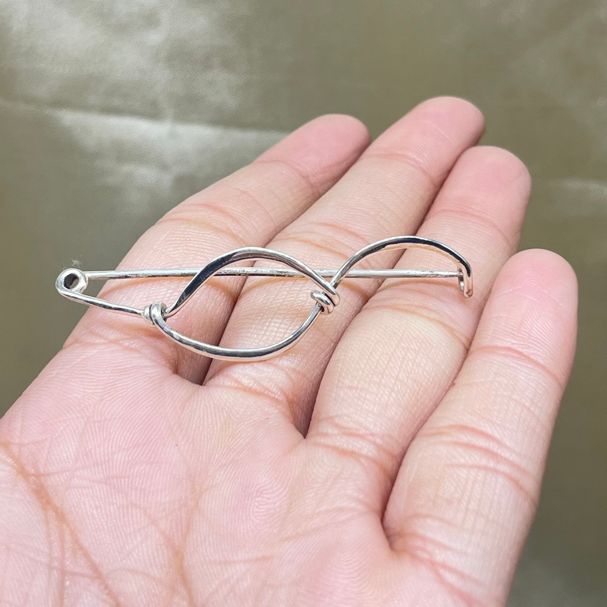 925 スターリング シルバー ヘアピン ブローチ、ケルト ショール ピン