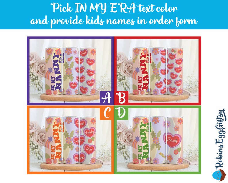 In My Nanny Era Tumbler With Grandkids Names Personalized Etsy