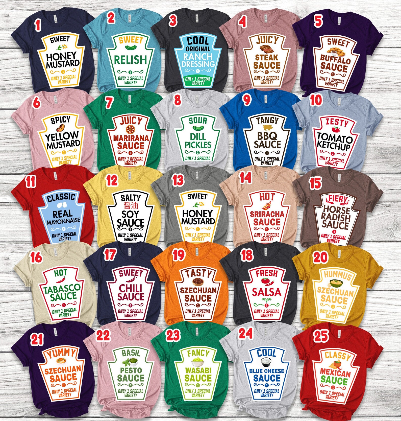 Group Condiments Shirt/matching Condiment Halloween Costume Etsy Canada