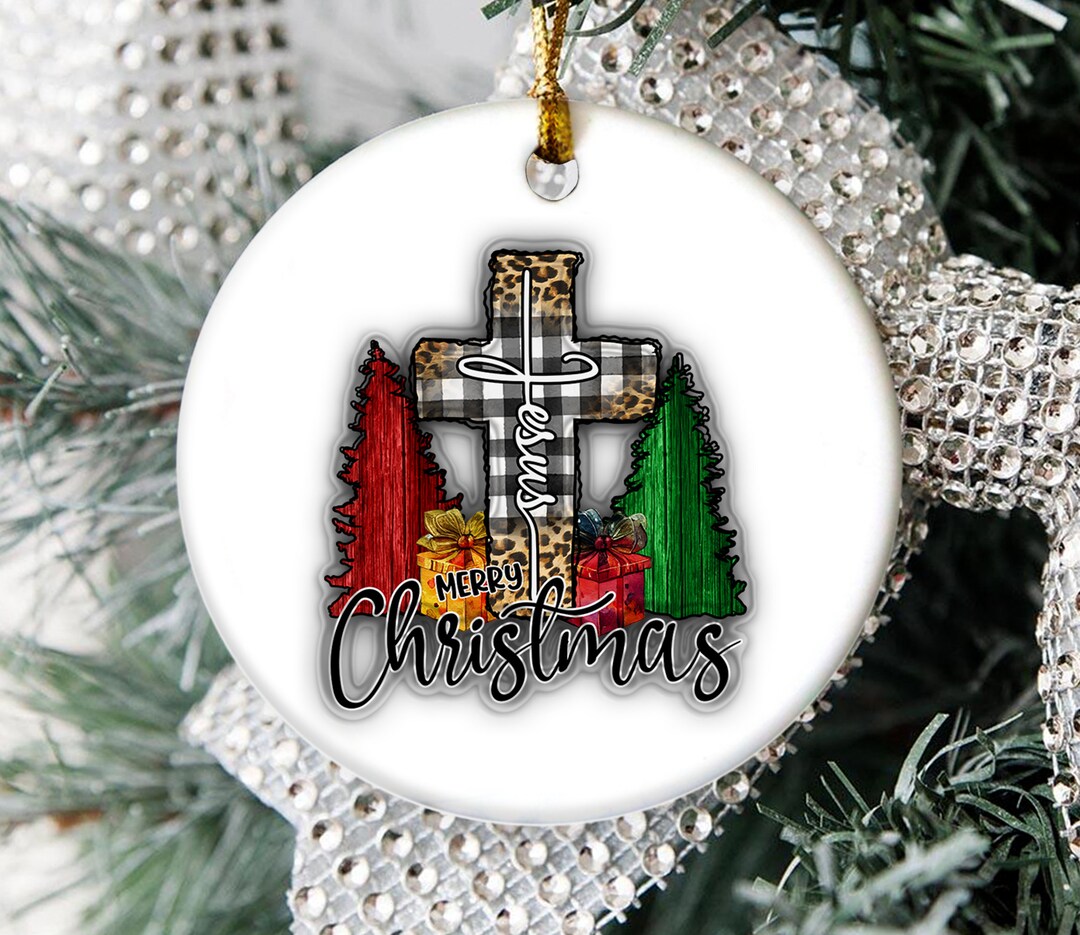 Jesus Merry Christmas Ornament Religious Christmas Ornament - Etsy