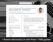 Modern Blue Resume Template with Photo | ATS-Friendly CV for Word, Pages (Digital Download)