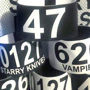 Roller Derby Armbands, Arm Band Pair, Reversible Customized | Personalized Skate Scrimmage Arm Numbers
