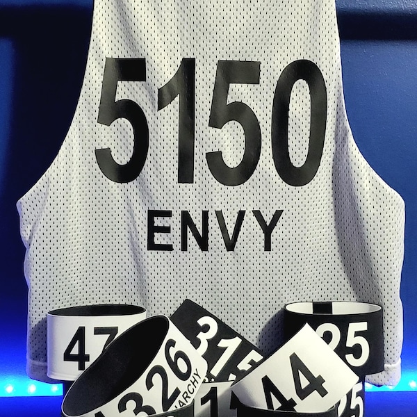 Reversible Roller Derby Jersey Muscle Cut and Armband  | Personalized Black & White Uniform Tanktop