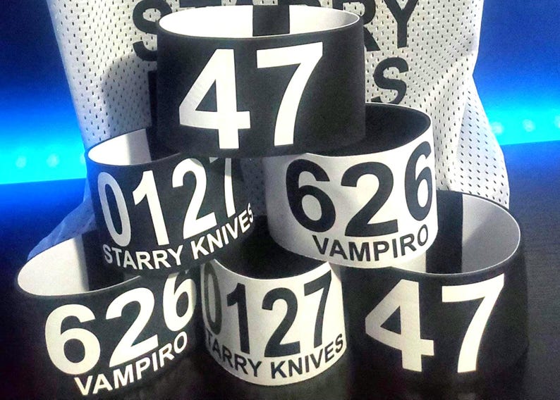 Roller Derby Armbands, Arm Band Pair, Reversible Customized | Personalized Skate Scrimmage Arm Numbers image 1