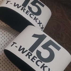 Roller Derby Armbands, Arm Band Pair, Reversible Customized | Personalized Skate Scrimmage Arm Numbers image 2
