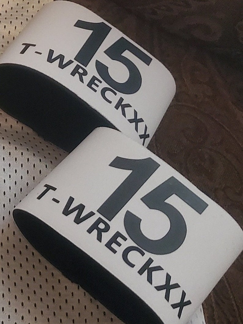 Roller Derby Armbands, Arm Band Pair, Reversible Customized | Personalized Skate Scrimmage Arm Numbers image 2