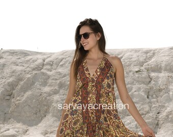 Coastal Elegance Silk Blend Summer Dress: Seaside Sophistication