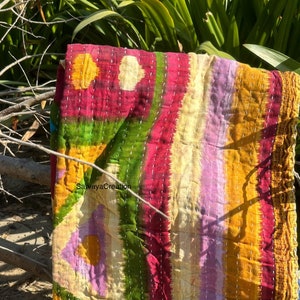 Wholesale Lot Of Indian Vintage Kantha Quilt Handmade Throw Reversible Blanket