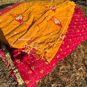 Wholesale Lot Of Indian Vintage Kantha Quilt Handmade Throw Reversible Blanket