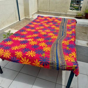 Wholesale Lot Of Indian Vintage Kantha Quilt Handmade Throw Reversible Blanket