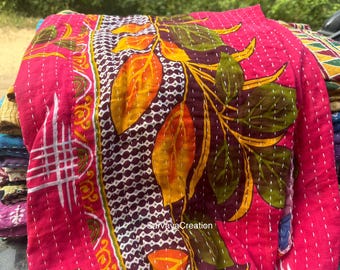 Wholesale Lot Of Indian Vintage Kantha Quilt Handmade Throw Reversible Blanket Bedspread Cotton Fabric BOHEMIAN quilt