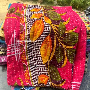 Wholesale Lot Of Indian Vintage Kantha Quilt Handmade Throw Reversible Blanket Bedspread Cotton Fabric BOHEMIAN quilt