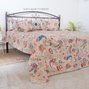 Indian kantha quilt handmade Kantha Throw, Indian Quilts, Cotton Kantha, bohemian quilt, Indian Kantha, Boho Quilt For Sale