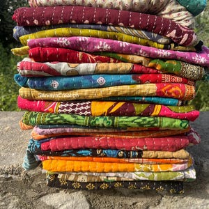 Wholesale Lot Of Indian Vintage Kantha Quilt Handmade Throw Reversible Blanket