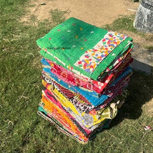 Wholesale Lot Of Indian Vintage Kantha Quilt Handmade Throw Reversible Blanket Bedspread Cotton Fabric BOHEMIAN quilt