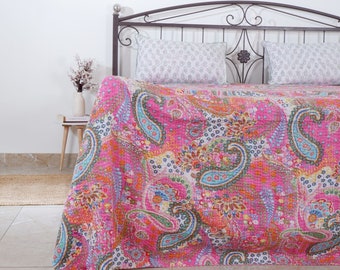 Couette indienne Kantha fait main Kantha couvre-lit indien Kantha jeté couverture en coton Gudari Kantha très grande taille indienne